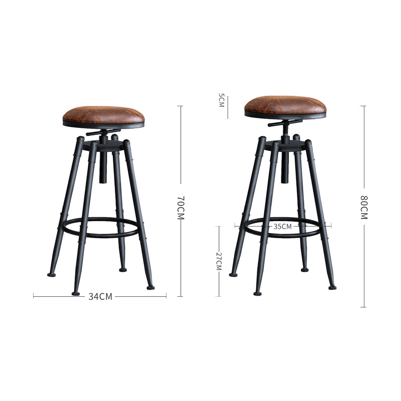 2x Levede Rustic Industrial Bar Stool Kitchen Stool Barstool Swivel Dining Chair