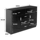 Levede Buffet Sideboard Storage Cabinet Modern High Gloss Cupboard Drawers Black