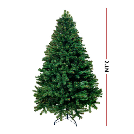 Christmas Tree Kit Xmas Decorations Colorful Plastic Ball Baubles with LED Light 2.1M Type1