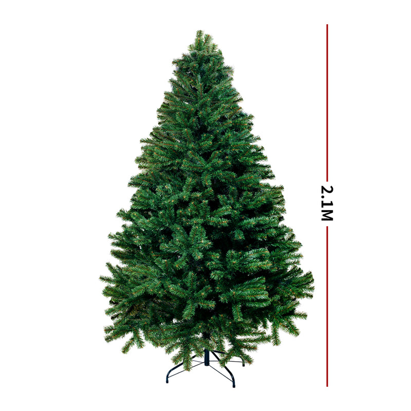 Christmas Tree Kit Xmas Decorations Colorful Plastic Ball Baubles with LED Light 2.1M Type1