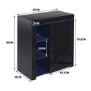 Levede Buffet Sideboard Modern High Gloss Furniture Cabinet Storage LED Black