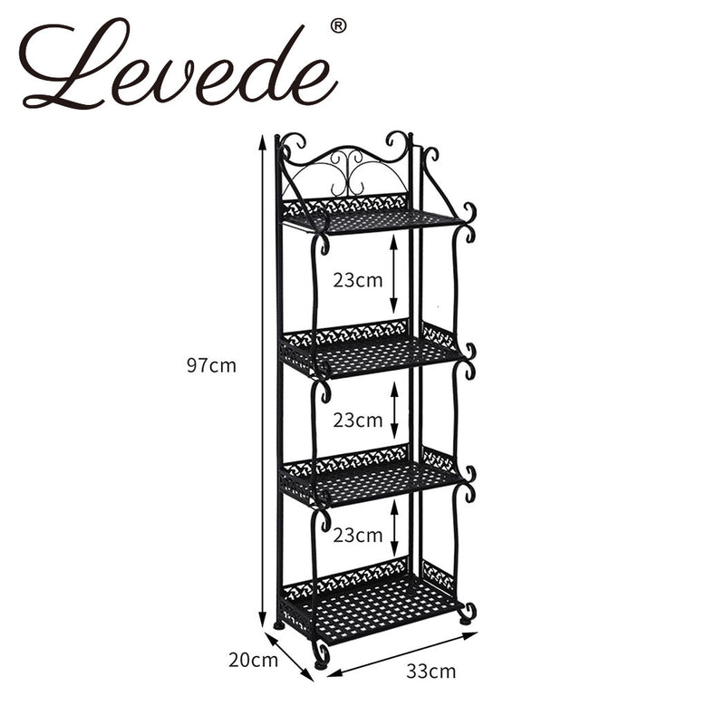 Levede Plant Stand 4 Tiers Outdoor Indoor Metal Flower Pots Rack Garden Shelf