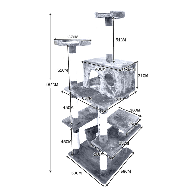 PaWz 1.83M Cat Scratching Post Tree Gym House Condo Furniture Scratcher Tower