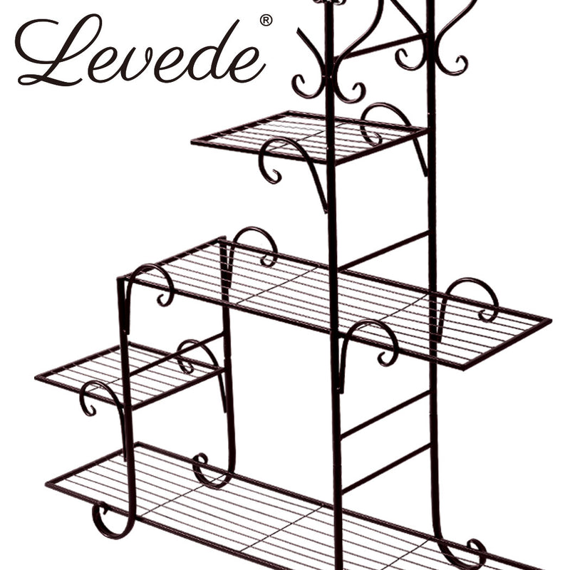 Levede Plant Stand Outdoor Indoor Metal Flower Pots Rack Corner Planter Shelf