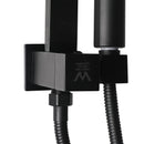 Rain Shower Head Set Black Square Brass Taps Mixer Handheld High Pressure 8"