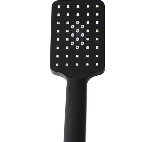 Rain Shower Head Set Black Square Brass Taps Mixer Handheld High Pressure 8