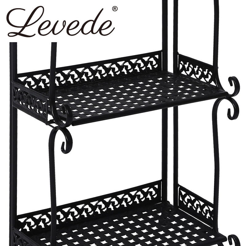 Levede Plant Stand 4 Tiers Outdoor Indoor Metal Flower Pots Rack Garden Shelf