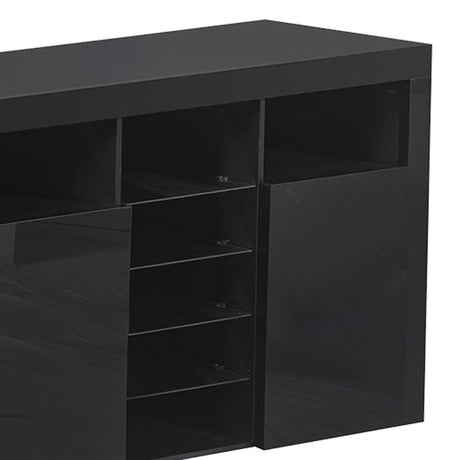 Levede Buffet Sideboard Storage Modern High Gloss Cabinet Cupboard Black