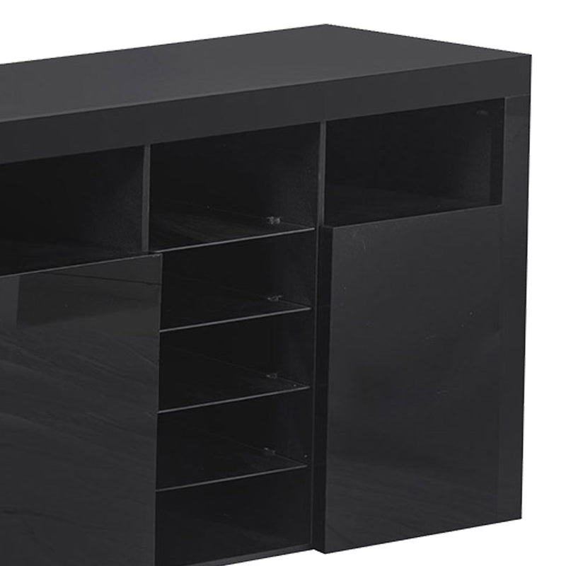 Levede Buffet Sideboard Storage Modern High Gloss Cabinet Cupboard Black