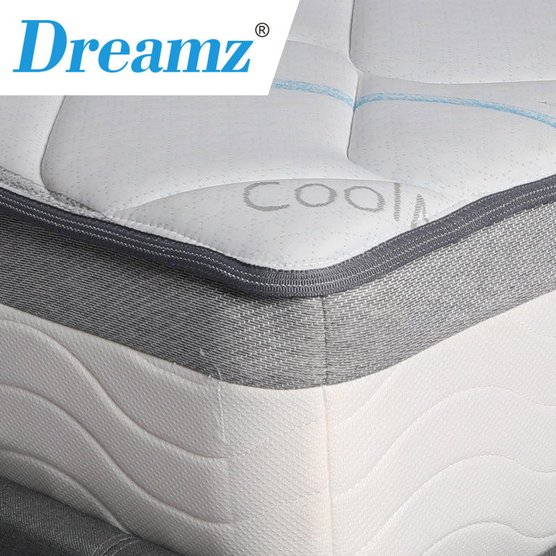 Dreamz Mattress King Size Bed Top Pocket Spring Medium Firm Premium Foam 25CM