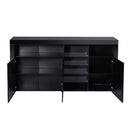 Levede Buffet Sideboard Storage Modern High Gloss Cabinet Cupboard Black