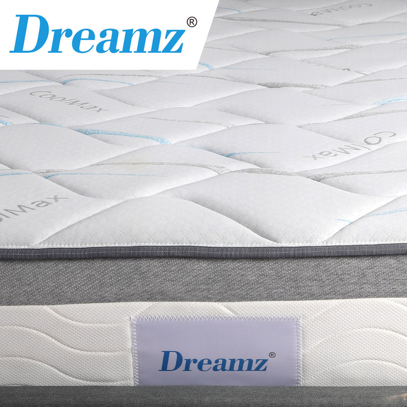 Dreamz Mattress King Size Bed Top Pocket Spring Medium Firm Premium Foam 25CM