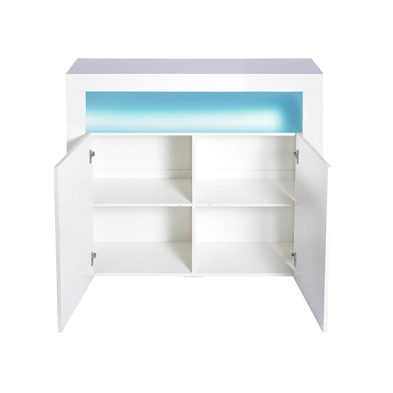 Levede Buffet Sideboard Storage Cabinet Modern High Gloss Furniture LED White