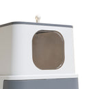 Cat Litter Box Fully Enclosed Kitty Toilet Trapping Sifting Odor Control Basin