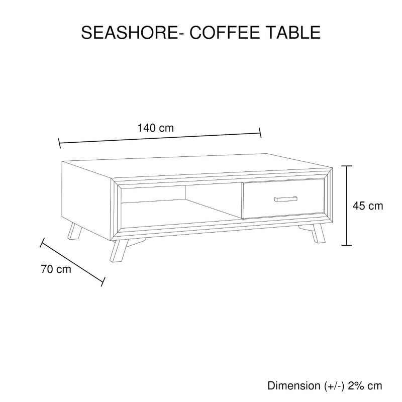 Seashore Coffee Table 2 Drawers