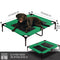 PaWz Heavy Duty Pet Bed Trampoline Dog Puppy Cat Hammock Mesh  Canvas L Green