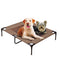 PaWz Heavy Duty Pet Bed Trampoline Dog Puppy Cat Hammock Mesh  Canvas L Tan