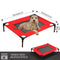 PaWz Heavy Duty Pet Bed Trampoline Dog Puppy Cat Hammock Mesh  Canvas M Red