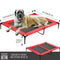 PaWz Heavy Duty Pet Bed Trampoline Dog Puppy Cat Hammock Mesh  Canvas XL Red