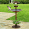 2x Ornamental  Garden Decor Bird Bath Feeding Station Food Feeder Solar Light