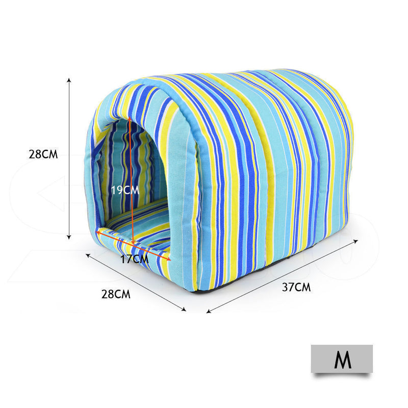 PaWz Pet Dog House Kennel Soft Igloo Beds Cave Cat Puppy Bed  Cushion XL Blue