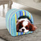 PaWz Pet Dog House Kennel Soft Igloo Beds Cave Cat Puppy Bed  Cushion M Blue