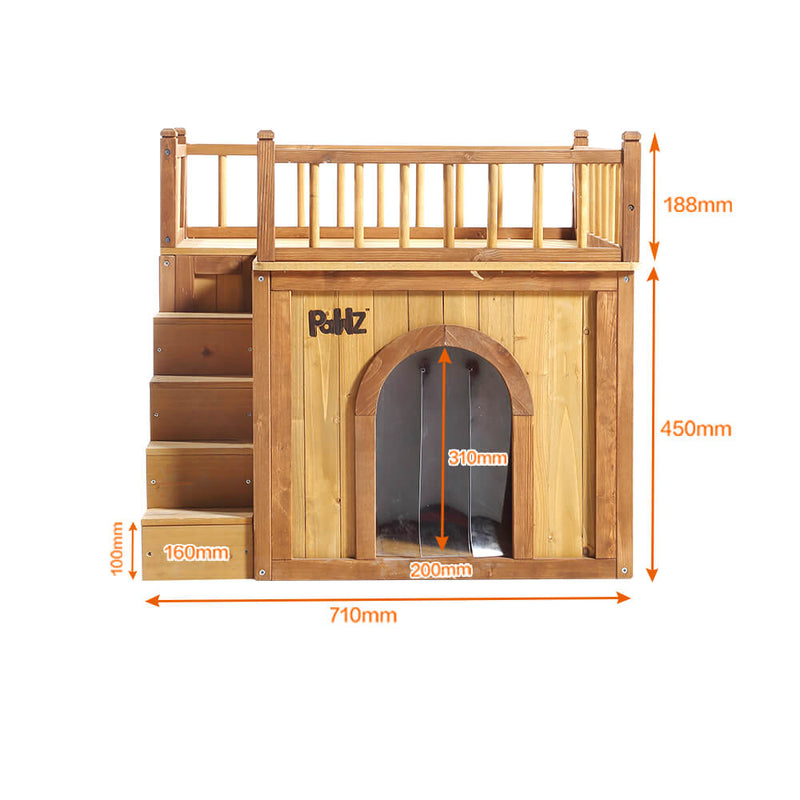 PaWz All Weather Dog Kennel Kennels Outdoor Wooden Pet House Puppy Large