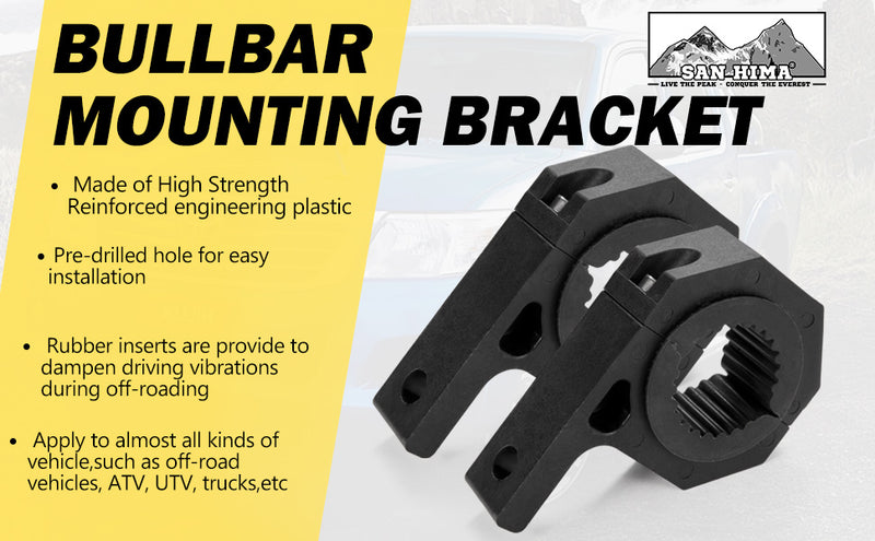 2PCS Bullbar Mounting Bracket Kit 38 50mm Clamp LED Work Light Bar Tube Holder