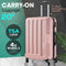 Luggage TSA Hard Case Suitcase Travel Lightweight Trolley Carry on Bag Pink 20"