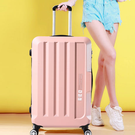 Luggage TSA Hard Case Suitcase Travel Lightweight Trolley Carry on Bag Pink 20
