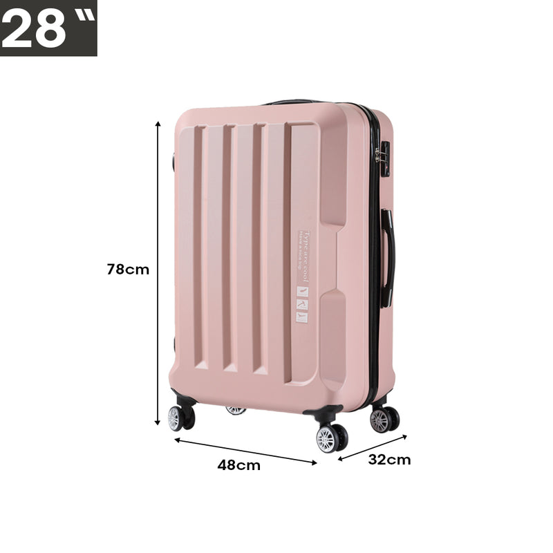 Luggage TSA Hard Case Suitcase Travel Lightweight Trolley Carry on Bag 28" Pink