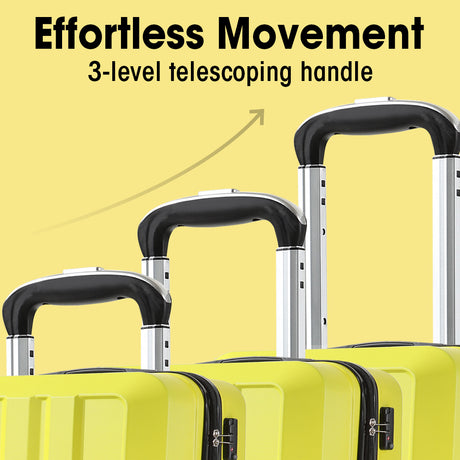 Luggage TSA Hard Case Suitcase Travel Lightweight Trolley Carry Bag Yellow 28