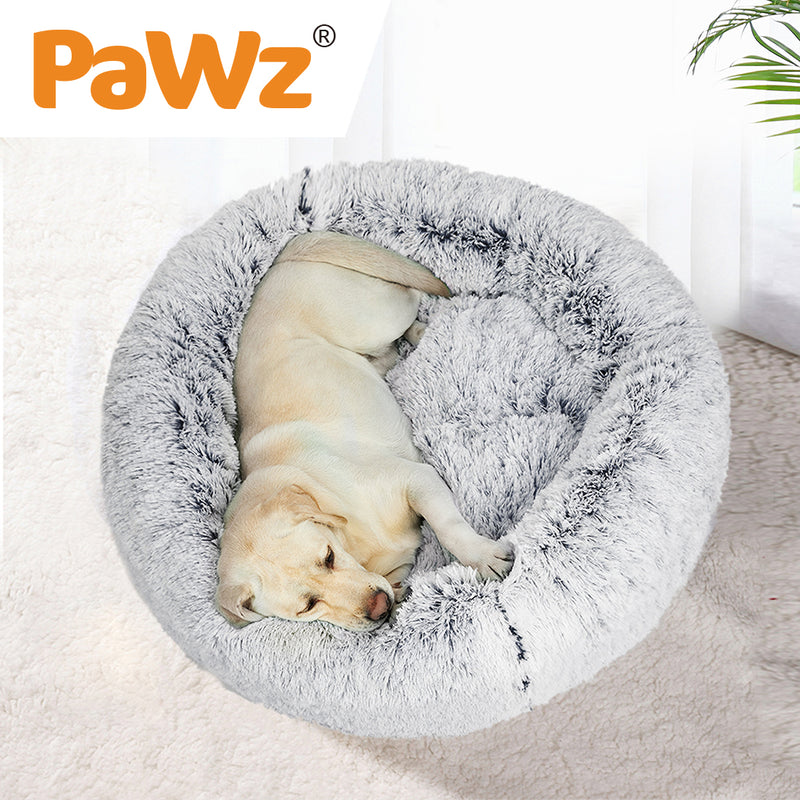 PaWz Pet Bed Cat Dog Donut Nest Calming Mat Soft Plush Kennel
