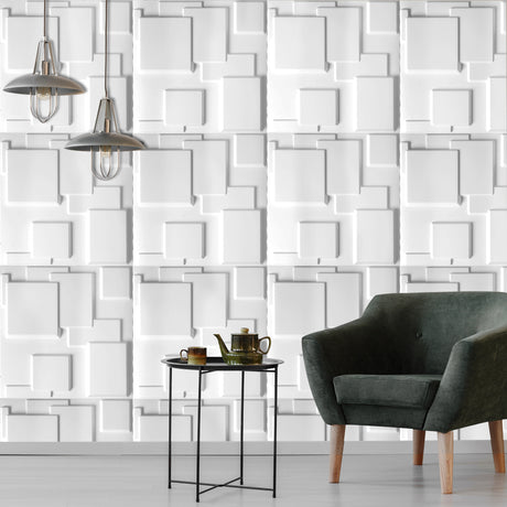 12Pcs 3D PVC Wall Panels EcoFriendly Paintable Home Background Decor 50x50cm