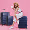 Slimbridge Luggage Suitcase Trolley 3Pcs set 20 24 28 Travel Packing Lock Navy