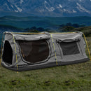 Mountview Double King Swag Camping Swags Canvas Dome Tent Hiking Mattress Grey