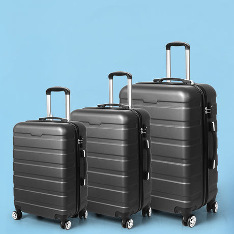 Slimbridge Luggage Suitcase Trolley 3Pcs set 20 24 28 Travel Packing Dark Grey