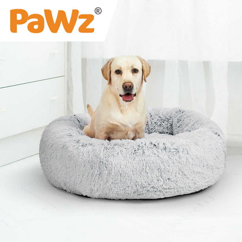 PaWz Pet Bed Cat Dog Donut Nest Calming Mat Soft Plush Kennel