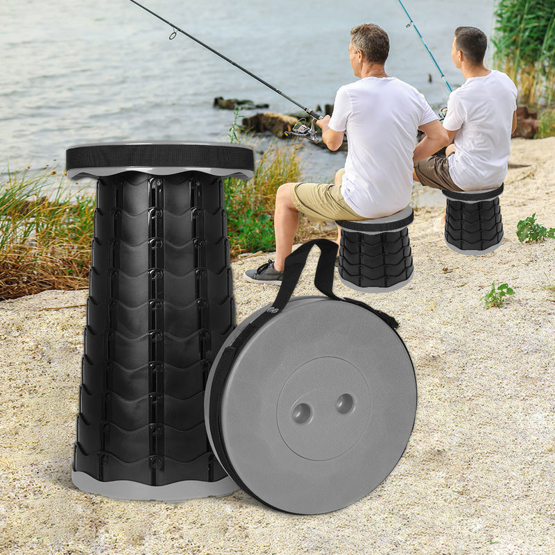 Camping Stool Folding Chair Portable Travel Seat Outdoor Retractable Stools Grey