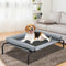 PaWz Heavy Duty Pet Bed Bolster Trampoline Dog Puppy Cat Hammock Mesh M Grey