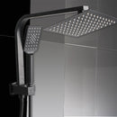Rain Shower Head Set Black Square Brass Taps Mixer Handheld High Pressure 8"