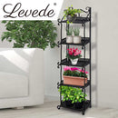 Levede Plant Stand 5 Tiers Outdoor Indoor Metal Flower Pots Rack Garden Shelf