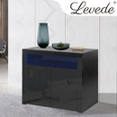 Levede Buffet Sideboard Storage Cabinet Modern High Gloss Furniture LED Black