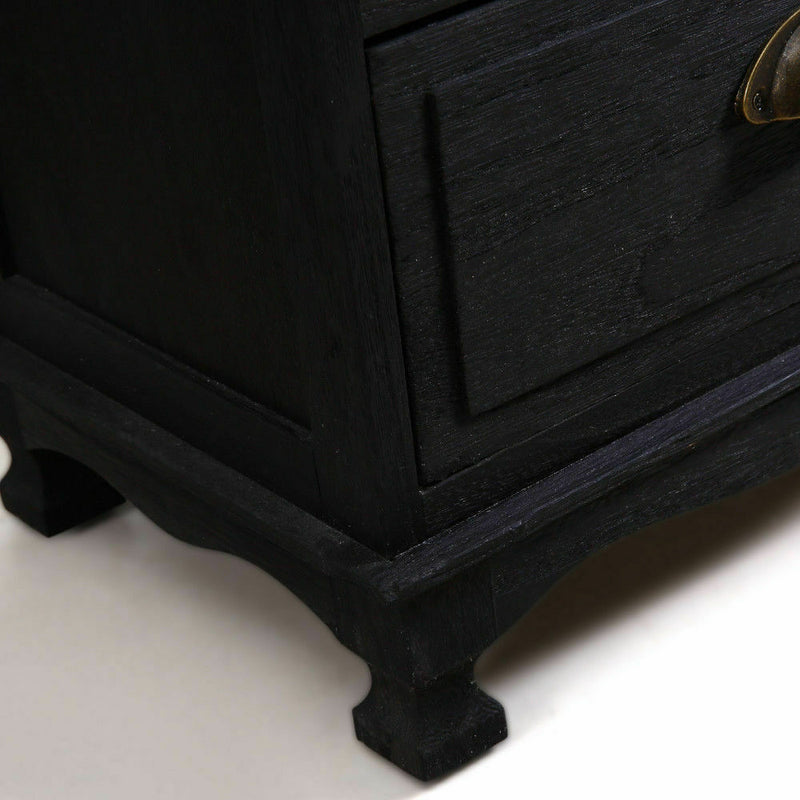 Levede Mediterranean Vintage Style Bedside Table 4 Drawers Cabinet Storage Solid Wood