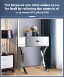 2x Levede Bedside Tables Nightstands 1 Drawers Side Table Mirrored Storage Cabinet