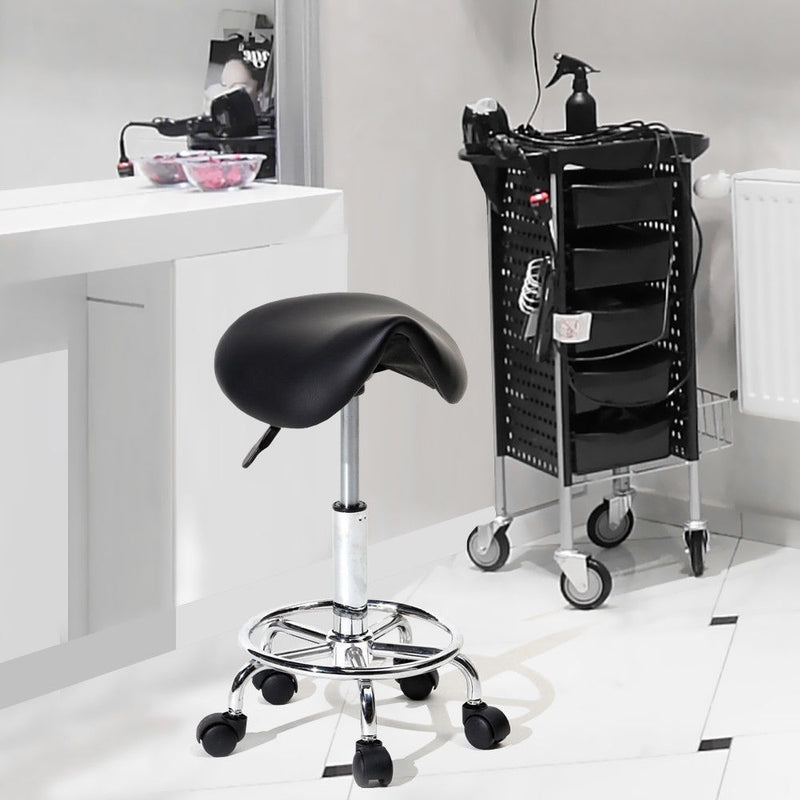 Saddle Salon Stool Bar Swivel Chair Massage Barber Hairdressing Hydraulic Lift