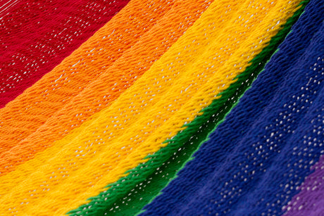 Jumbo Size Outdoor Cotton Hammock in Rainbow