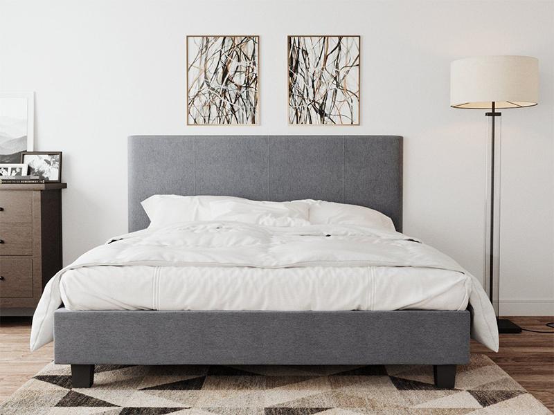 Palermo Fabric Bed Frame Grey King