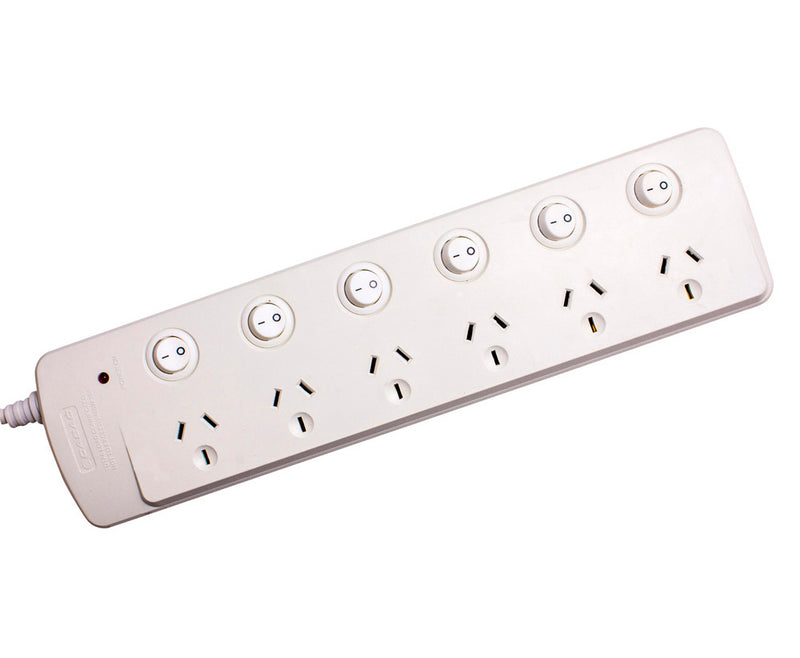 6 Way Powerboard with Individual Switches 