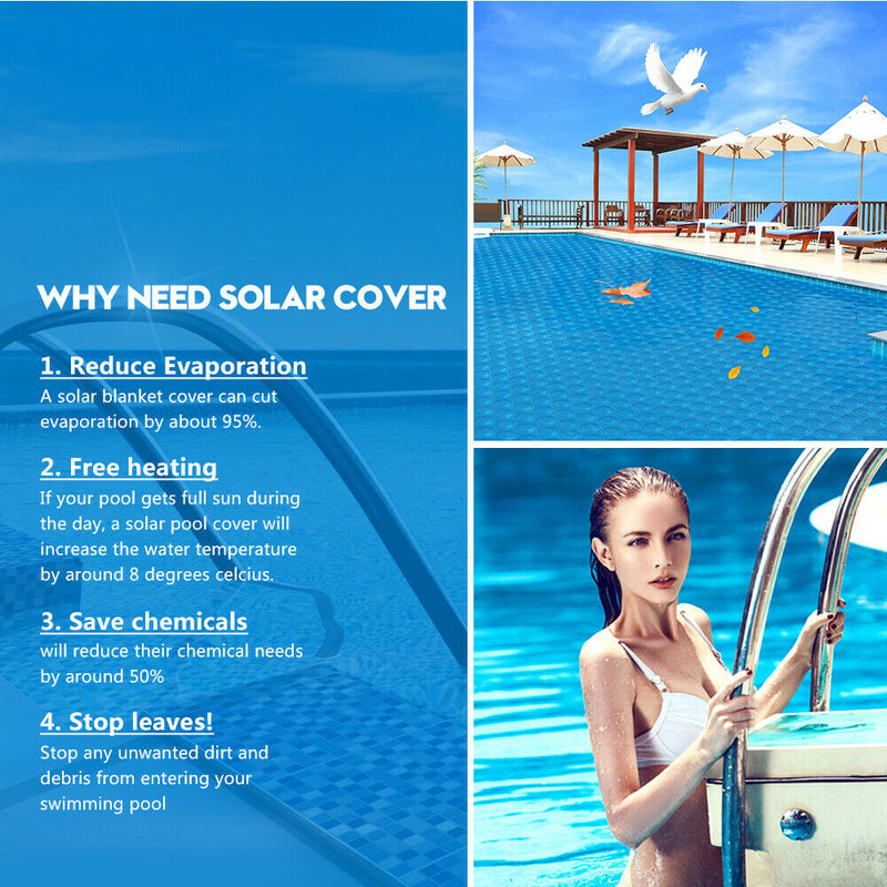 10x4.7M Real 400 Micron Solar Swimming Pool Cover Outdoor Blanket Isothermal